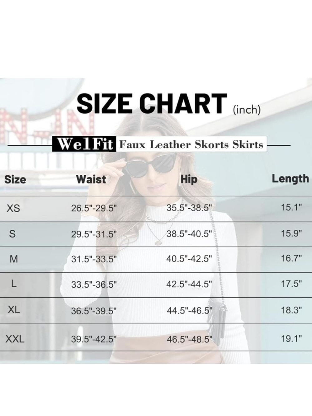 We1Fit Women Faux Leather High Elastic Waisted PU Leather Skort NWT Size S - Picture 8 of 9